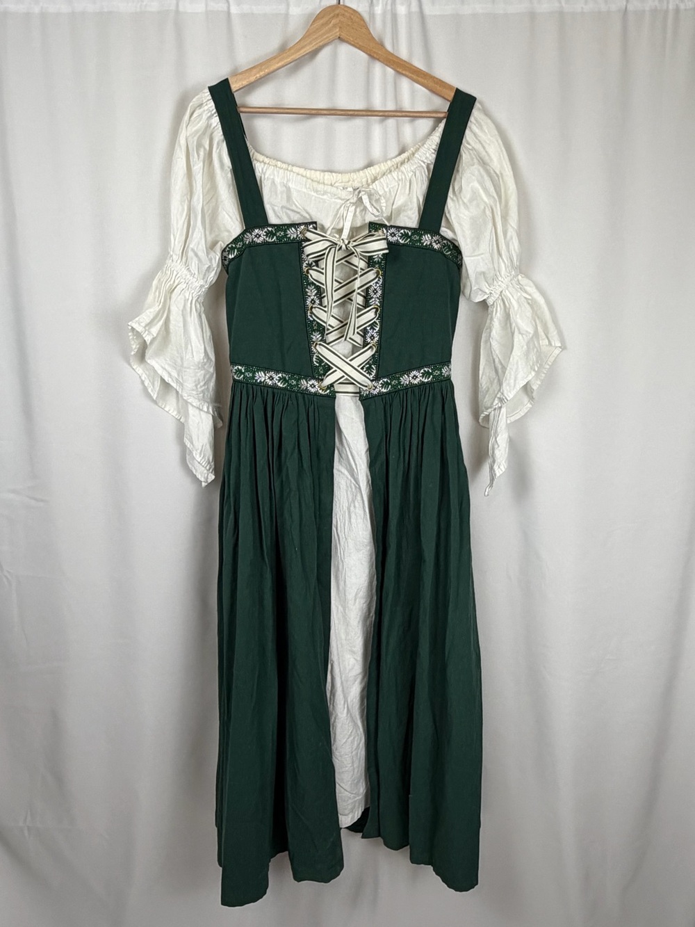 Celtic Moonlighting Green Renaissance Faire Dress & Chemise Set Size 12 Cosplay